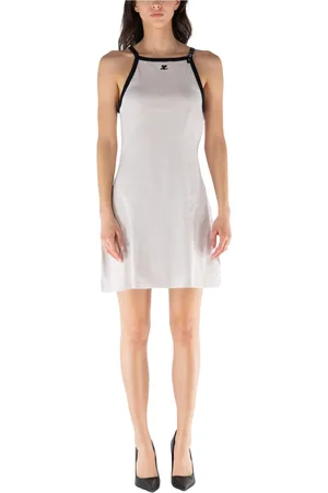 Courrèges Femme, Robes, Blanc, Taille: 38 FR Robe à Boucle Contrastée