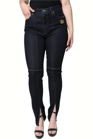 Dolce & Gabbana Femme, Jeans, Noir, Taille: 42 FR Jean Skinny Noir avec Fermeture Éclair