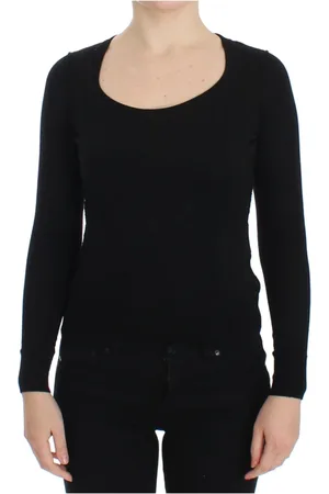 Dolce & Gabbana Femme, Tops, Noir, Taille: 38 FR Pull en Laine Noir à Col Rond