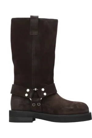 3Juin Femme, Chaussures, Noir, Taille: 36 EU Bottes en cuir suédé huilé de style motard