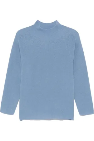 LE TRICOT PERUGIA Femme, Pulls, Bleu, Taille: 40 FR Pull en Tricot Côtelé Bleu