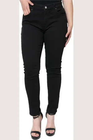 Dolce & Gabbana Femme, Jeans, Noir, Taille: 42 FR Jean Skinny Noir avec Logo