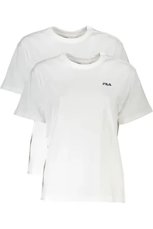 Fila Femme, Tops, Blanc, Taille: 36 FR T-shirt Iconique Avec Logo Deux Pièces Blanc
