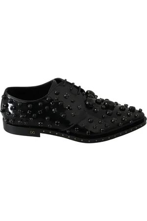 Dolce & Gabbana Femme, Chaussures, Noir, Taille: 40 EU Mocassins en cuir verni noir à lacets