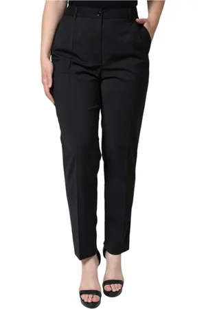 Dolce & Gabbana Femme, Pantalons, Noir, Taille: 42 FR Pantalon taille haute fuselé noir