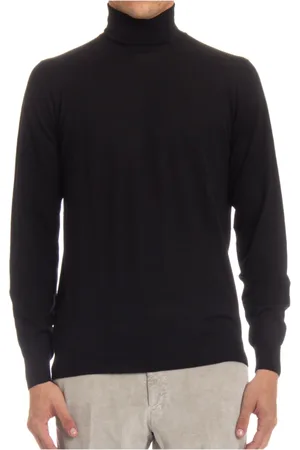 DRUMOHR Homme, Pulls, Noir, Taille: M Pull en Laine Noire Extrafine 140