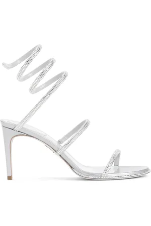 RENE CAOVILLA Femme, Chaussures, Gris, Taille: 38 EU Escarpins Gris en Satin et Strass