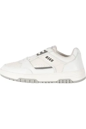 Msgm Homme, Chaussures, Blanc, Taille: 40 EU Baskets en cuir avec semelle en caoutchouc