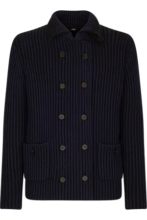 add Homme, Pulls, Bleu, Taille: XL Gilet EN Côte Double Face