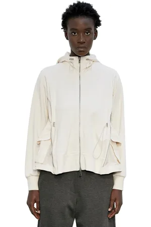 MEIMEIJ Femme, Sweatshirts et sweats à capuche, Blanc, Taille: 42 FR Sweat à capuche avec fermeture éclair