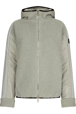 add Femme, Vestes, Vert, Taille: 46 FR Veston EN Nylon Ciré + Fourrure Teddy
