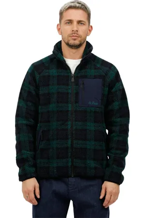 MC2 SAINT BARTH Homme, Vestes, Vert, Taille: L Veste Teddy à Carreaux