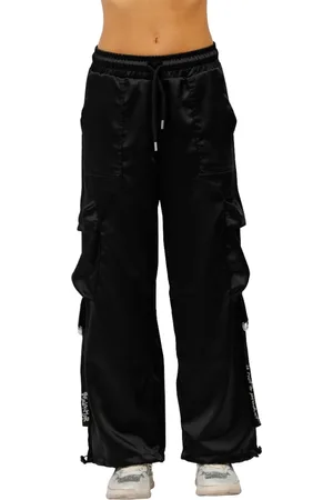DISCLAIMER Femme, Pantalons, Noir, Taille: 42 FR Pantalon Cargo en Satin