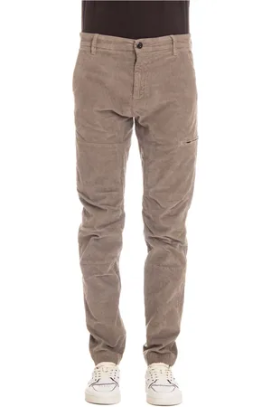 C.P. Company Homme, Pantalons, , Taille: M Pantalon en Velours Côtelé Gris avec Coupe Ergonomique