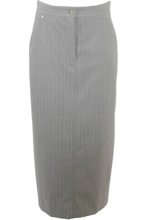 Moschino Femme, Jupes, Gris, Taille: 36 FR Jupe Midi Rayée Grise