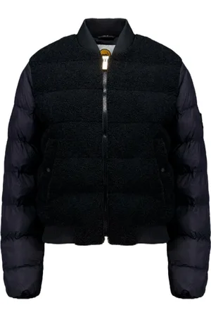 Ciesse Femme, Vestes, Noir, Taille: 40 FR Veste Bomber Noire à Col Côtelé