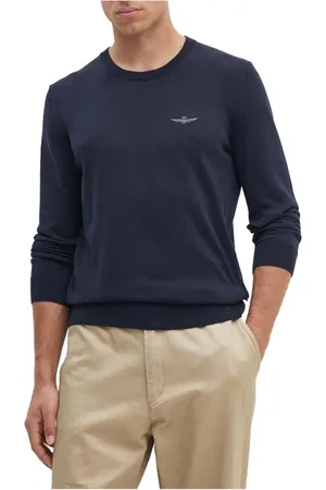 Aeronautica Militare Homme, Pulls, Bleu, Taille: M Pull Bleu avec Détail du Logo