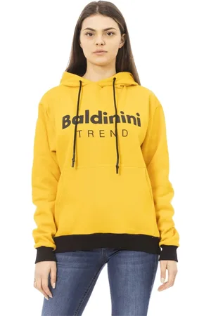BALDININI Femme, Sweatshirts et sweats à capuche, Jaune, Taille: 40 FR Sweat à capuche avec poche frontale et logo