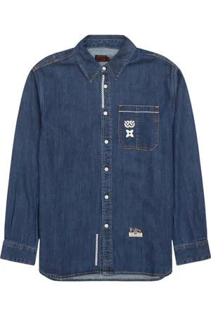 Evisu Homme, Chemises, Bleu, Taille: S Veste en Denim Indigo Coupe Regular