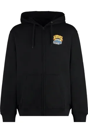 Vans Homme, Sweatshirts et sweats à capuche, Noir, Taille: L Maxi Print Sweat à Capuche en Coton