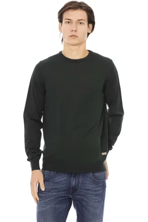 BALDININI Homme, Pulls, Vert, Taille: L Haut Tendance avec Monogramme et Col Rond