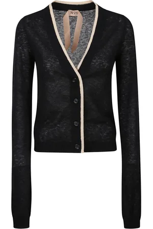 Nº21 Femme, Pulls, Noir, Taille: 42 FR Pull Noir Mélange Alpaga Laine