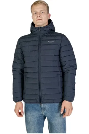 Aquascutum Homme, Vestes, Bleu, Taille: 3XL Bomber Élégant avec Capuche