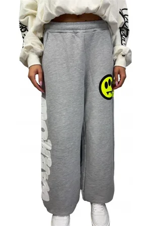BARROW Femme, Pantalons, Gris, Taille: 40 FR Pantalon gris en coton taille haute