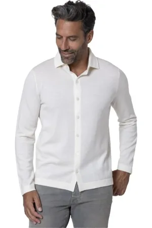 Gran Sasso Homme, Chemises, Blanc, Taille: L Chemise classique à manches longues en écru