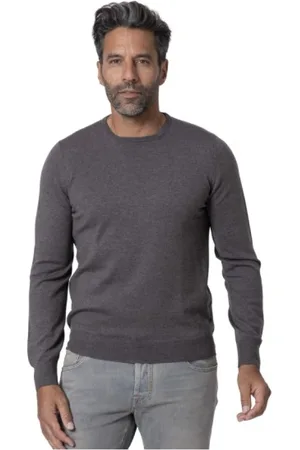 Gran Sasso Homme, Pulls, Gris, Taille: 5XL Pull taupe col rond laine mérinos