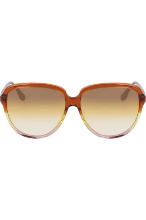 Victoria Beckham Femme, Accessoires, Brun, Taille: ONE Size Lunettes de Soleil Rondes en Acétate