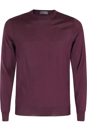 DRUMOHR Homme, Pulls, Rouge, Taille: M Pull en laine mérinos, col extrafin