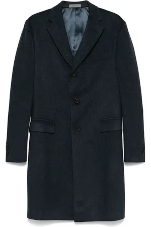 corneliani Homme, Manteaux, Bleu, Taille: L Manteau de Luxe en Cachemire avec Intérieur Détachable