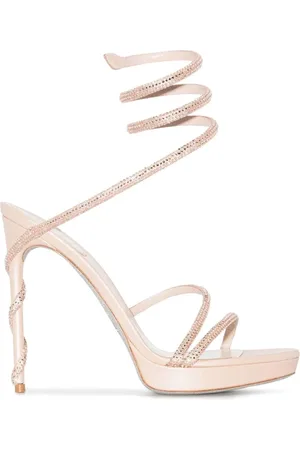 RENE CAOVILLA Femme, Chaussures, , Taille: 40 1/2 EU Nude Strappy Sandales