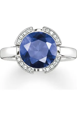 Thomas Sabo Femme, Accessoires, Bleu, Taille: 54 MM Bague Femme 925 Argent Argent/Bleu Tr2038-050-32