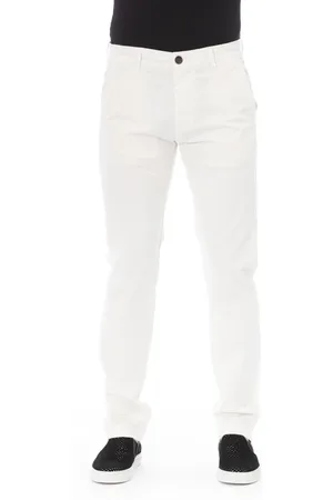 BALDININI Homme, Pantalons, Blanc, Taille: W30 Pantalon Chino - Couleur Unie - Tendance