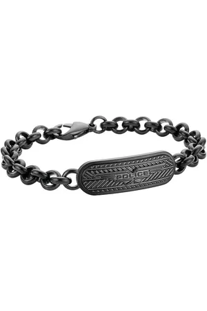 Police Homme, Accessoires, Noir, Taille: ONE Size Bracelet Homme Acier Inoxydable Gris Onset Pj.26402Bsu/02