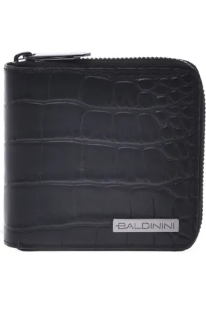 BALDININI Homme, Accessoires, Noir, Taille: ONE Size Wallet with zip in leather with crocodile print