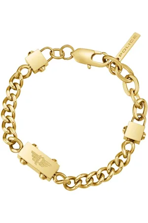 Police Homme, Accessoires, Jaune, Taille: ONE Size Bracelet Homme Métal Or Chained Peagb0002106