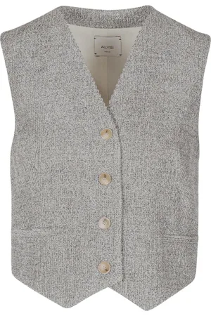 ALYSI Femme, Vestes, Gris, Taille: 36 FR Gilet Vest pour Homme