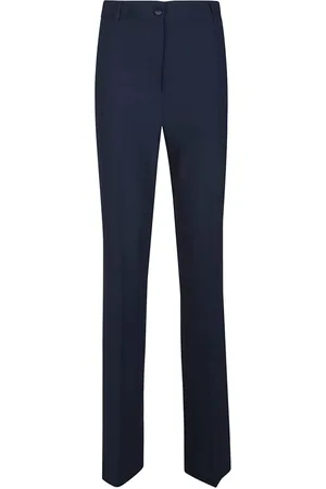 HEBE STUDIO Femme, Pantalons, Bleu, Taille: 38 FR Pantalon Bleu en Polyester Fabriqué en Italie