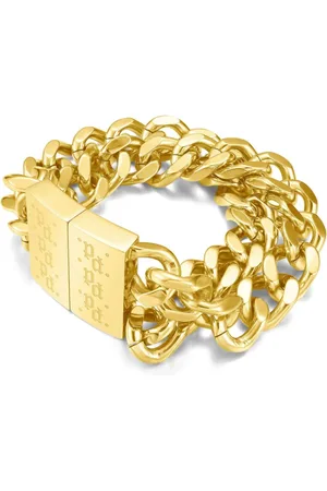 Police Homme, Accessoires, Jaune, Taille: ONE Size Homme Acier Inoxydable 22,5 cm Couleur or jaune Signature Link Peagb0001723