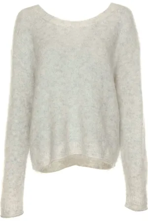 American Vintage Femme, Pulls, Gris, Taille: 38 FR Pull en Tricot Confortable avec Coupe Relax