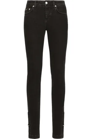 Dolce & Gabbana Femme, Jeans, Noir, Taille: 42 FR Girly Denim Logo Jeans