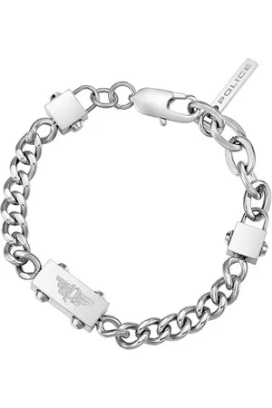 Police Homme, Accessoires, Gris, Taille: ONE Size Bracelet Homme Métal Argent 20cm Chained Peagb0002102