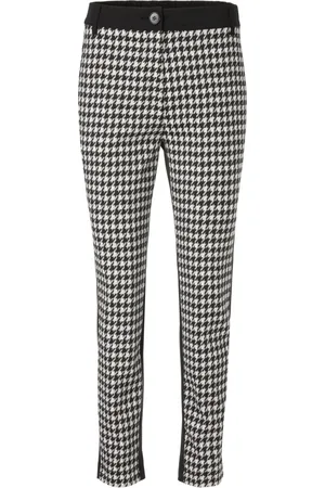 Marc Cain Femme, Pantalons, Noir, Taille: 38 FR Pantalon Slim Fit Taille Haute Chickcheck