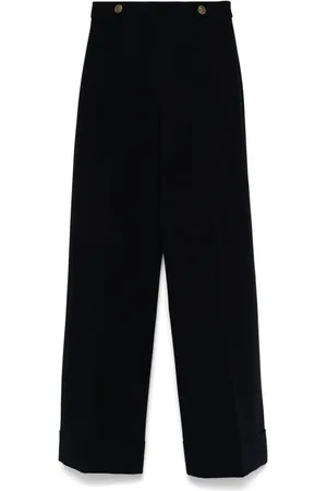 Twin-Set Femme, Pantalons, Noir, Taille: 36 FR Pantalon taille haute en crêpe