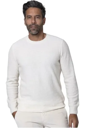 Gran Sasso Homme, Pulls, Blanc, Taille: 2XL Pull Doux Col Rond Bouclé