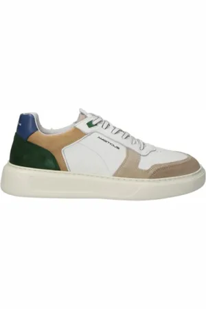 Ambitious Homme, Chaussures, Multicolore, Taille: 42 EU Baskets en cuir blanc-vert style 13449