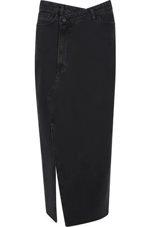 3x1 Femme, Jupes, Noir, Taille: W28 Jupe noire en coton fabriquée en Italie